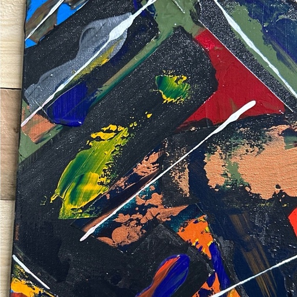 Original Acrylic Painting 2 Canvases Titled Eclectic Motion Colorful Wall Art - Picture 3 of 11